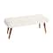 Hello Honey® Cream Chunky Woven Velvet Entryway Bench